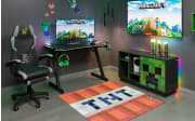 Minecraft Gaming Tisch, schwarz, 120 x 74 cm, inkl. Getränkehalterung
