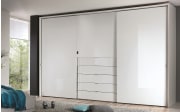Schwebetürenschrank Visio, weiß, 298 x 240 cm, inkl. TV-Fach