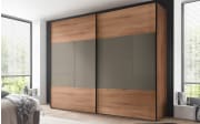 Schwebetürenschrank Florina, Moccafarbig/Trentino Eiche-Nachbildung