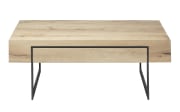 Couchtisch Birmingham, Asteiche furniert/schwarz, inkl. Schubkasten
