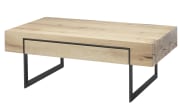 Couchtisch Birmingham, Asteiche furniert/schwarz, inkl. Schubkasten