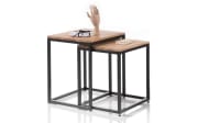 Couchtisch Sakura, Asteiche massiv/schwarz, 2er Set