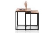 Couchtisch Sakura, Asteiche massiv/schwarz, 2er Set