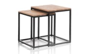 Couchtisch Sakura, Asteiche massiv/schwarz, 2er Set