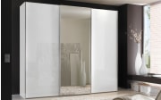 Schwebetürenschrank Serenade, Alpinweißglas/weiß