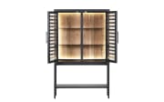 Vitrine Showcase, Akazie/schwarz, inkl. LED-Beleuchtung