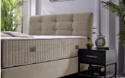 Polsterbett Naomi, beige, 180 x 200 cm, inkl. Bettkasten