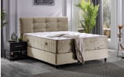 Polsterbett Naomi, beige, 180 x 200 cm, inkl. Bettkasten