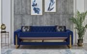 Kippsofa 3-Sitzer Crystal, blau, inkl. Kippfunktion