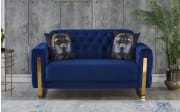 Kippsofa 2-Sitzer Crystal, blau, inkl. Kippfunktion