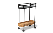 Servierwagen Jason 5, schwarz/Mangoholz massiv