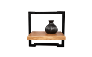Regal Angola 1, Akazie Massivholz/schwarz, 30 x 30 cm