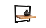 Regal Angola 1, Akazie Massivholz/schwarz, 30 x 30 cm