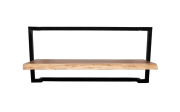Regal Angola 6, Akazie Massivholz/schwarz, 100 x 30 cm