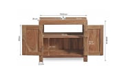 Waschbeckenunterschrank Yoga, massives Shishamholz 