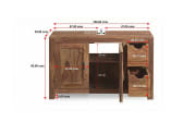 Waschbeckenunterschrank Yoga, massives Shishamholz 