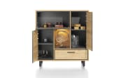 Highboard Ostrava, Eiche natural vintage, inkl. LED-Beleuchtung