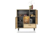 Highboard Ostrava, Eiche natural vintage, inkl. LED-Beleuchtung