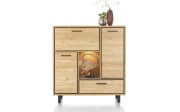 Highboard Ostrava, Eiche natural vintage, inkl. LED-Beleuchtung