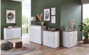Kommode Recess, weiß/Nox Oak-Nachbildung