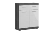 Standschrank Scout, Rauchsilber Nachbildung/weiß Hochglanz, Breite 74 cm