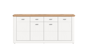 Sideboard  Modern Times, weiß/Eiche-Nachbildung