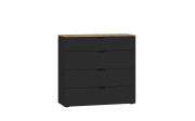Kommode, novaschwarz/Eichenstruktur Nachbildung, Breite 90 cm