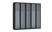 Drehtürenschrank Topline, novaschwarz, Breite 253 cm