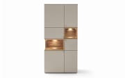 Vitrine Andiamo, steingrau/Eiche rustico