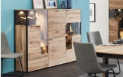 Highboard Andra, Eiche rustico/anthrazit