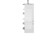 Midischrank Leo Living 116, Glas Optiwhite/schneeweiß glanz