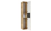 Vitrinenhochschrank Neapel, Riviera Eiche-Nachbildung, inkl. LED-Spot