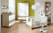 Regal für Babyzimmer Remo, kreideweiß/bordeaux-Eiche-Nachbildung