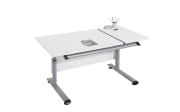 Schreibtisch Marco 2 GT, weiß/silber., Breite ca. 130 cm