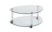 Couchtisch 8075, Klarglas, inkl. Rollen