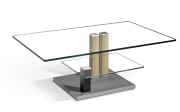 Couchtisch Varese, Klarglas, Eiche