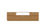 Wohnwand Bora Oak, Natureiche massiv, inkl. LED Beleuchtung 
