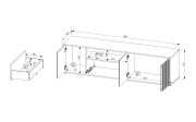 Lowboard Novara, Viking Eiche-Nachbildung/grau