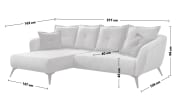 Wohnlandschaft Baggio, grau, Ottomane links