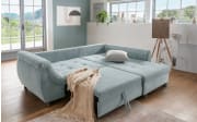 Wohnlandschaft Home, aqua, Ottomane rechts, inkl. Liegefunktion