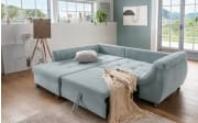 Wohnlandschaft Home, aqua, Ottomane links, inkl. Liegefunktion