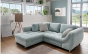 Wohnlandschaft Home, aqua, Ottomane links, inkl. Liegefunktion