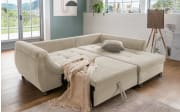 Wohnlandschaft Home, beige, Ottomane rechts, inkl. Liegefunktion