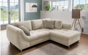 Wohnlandschaft Home, beige, Ottomane rechts, inkl. Liegefunktion