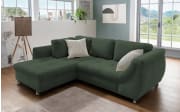 Wohnlandschaft Home, moosgrün, Ottomane links, inkl. Liegefunktion