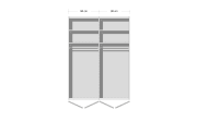 Drehtürenschrank New York D, weiß, 180 x 234 cm