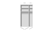 Drehtürenschrank New York D, weiß, 135 x 234 cm