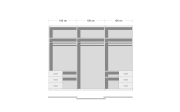 Schwebetürenschrank Level 36 black A, weiß/graphit, 300 x 216 cm