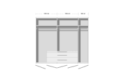 Drehtürenkleiderschrank Winnipeg, Flagstaff-Eiche/graphit, 250 x 216 cm