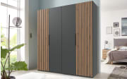 Drehtürenschrank Andorra, graphit, Artisan-Eiche, 200 x 216 cm
